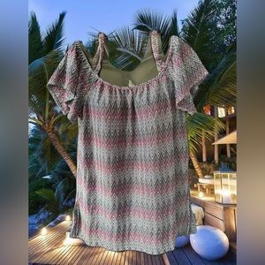 Flame stitch tunic/off the shoulder